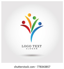 Community People Symbol & Icon Logo Vector Template