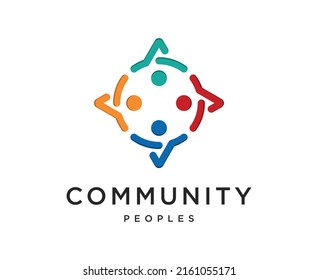 Community people unity network logo symbol icon design vector template