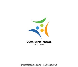 Elementos de diseño de logotipos de vectores para personas de la comunidad