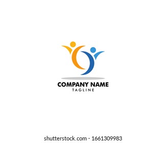 Elementos de diseño de logotipos de vectores para personas de la comunidad