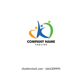 Elementos de diseño de logotipos de vectores para personas de la comunidad