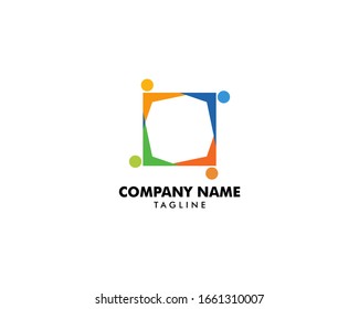 Elementos de diseño de logotipos de vectores para personas de la comunidad