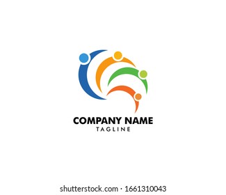 Elementos de diseño de logotipos de vectores para personas de la comunidad