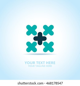 Community plus abstract emblem, design concept, logo, logotype element for template.