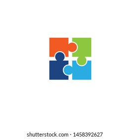 Community puzzle Logo template vector