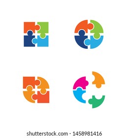Community puzzle Logo template vector