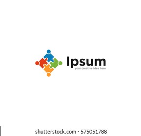 Community Puzzle Logo Vector