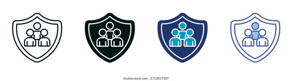 Conjunto de iconos de seguridad comunitaria que consta de varios estilos Ilustración vectorial