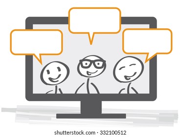 Community sends messages with computer