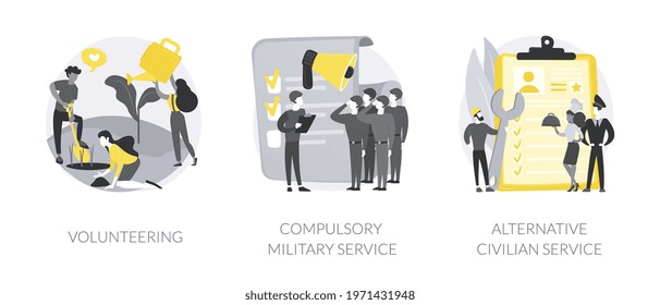 Community Service Abstract Concept Vector Illustrations.