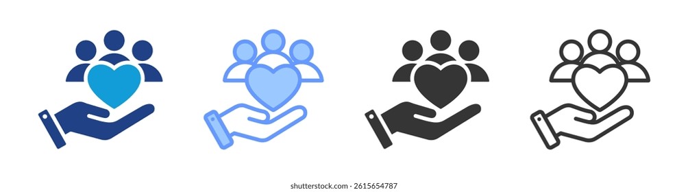 Community Service icon set multiple style collection