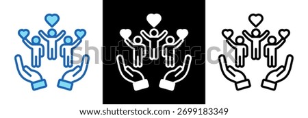 Community Service Icon triplestyle Vector Illustration