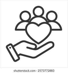 Community Service Outline Icon Vector Illustration