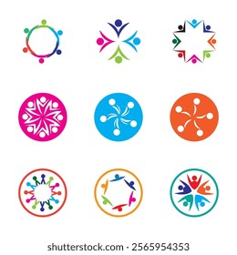 Community Set Logo Vector Art  Icons  and Graphics 