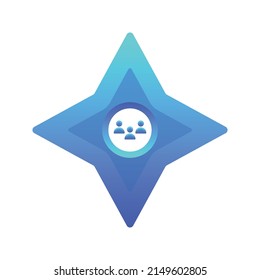 community shuriken gradient logo design template icon