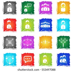 Community simply symbol in grunge style for user interface design