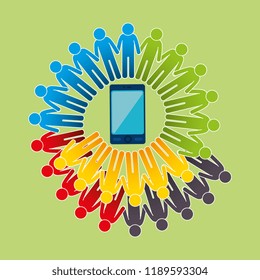 community with smartphone connected