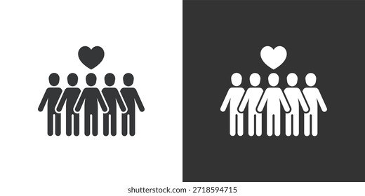 Icono de Comunidad y Cuidado Social. Icono de la serie de glifos sólidos