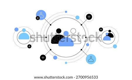 Community, social groups and networking. Flat illustration. Vector file.