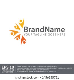 community social unity people abstract brand  simple modern logo icon vector template