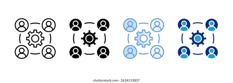 Conjunto de iconos de partes interesadas de la comunidad Colección de estilo múltiple