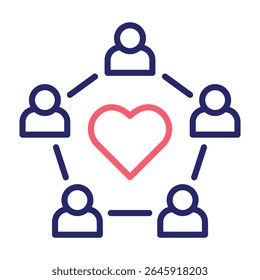 Community Support Icon Color Vector Illustration