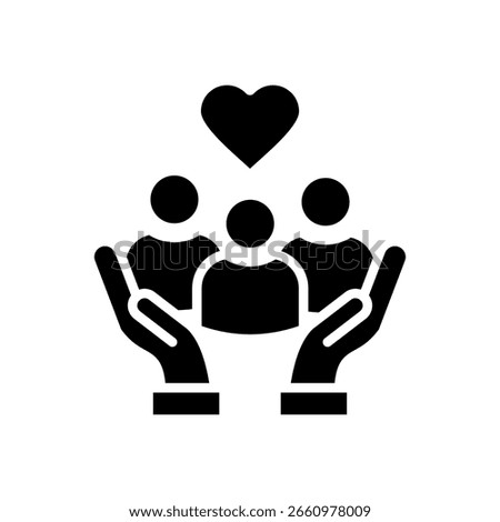 Community Support Icon Glyph Vector Illustration