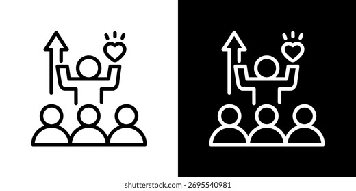Ilustração do vetor de estilos de linha de ícone de suporte da comunidade