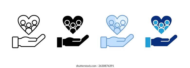 Community Support Icon Set Multiple Style Collection