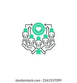 Community Support Line Icon. linear style sign for mobile concept and web design. Outline vector icon.