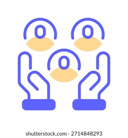 Community Support Line Icon, Outline Symbol for Group Assistance, Social Care, Team Unity, Public Service, and Collective Aid. Vector Sign Icon.