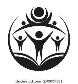 Gráfico de Vector de logotipo de Asistencia comunitaria, unidad inclusiva de íconos comunitarios y diseño de Asistencia