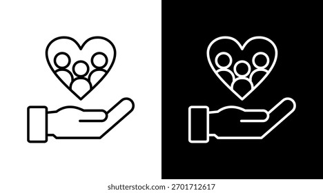 Community Support White Icon Set Design