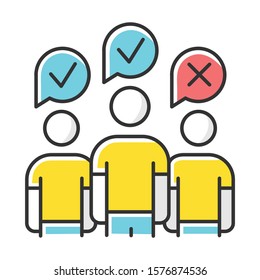 Community Survey Color Icon. Group Administered Questionnaire. Public Opinion Polling. Social Research. Feedback. Customer Satisfaction. Sampling. Data Collection. Isolated Vector Illustration