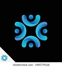 Community Symbol with Letter C concept forming an association of people