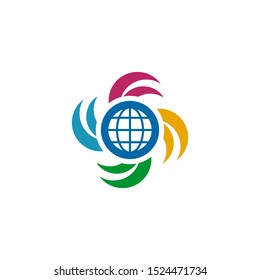 Community and team work illustration logo design vector template