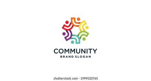 Community and team work logo abstract Premium Vector part 1