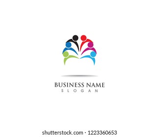 Community team work logo design vector