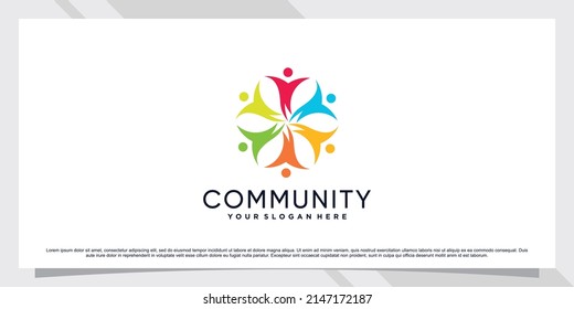 Community or teamwork icon logo template with creative concept