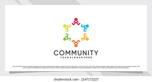 Community or teamwork icon logo template with creative concept