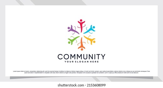 Logo-Vorlage für das Community- oder Teamwork-Symbol mit kreativem Konzept