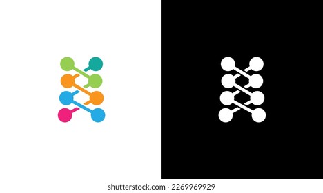 community teamwork logo and helix diagram vector monogram icon Design template