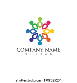 Community, teamwork and social icon design template