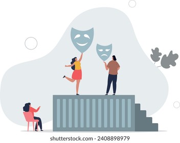 Community theater as acting performance from group.Stage event with actors as drama or comedy show.