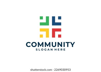 Community together protect success logo design