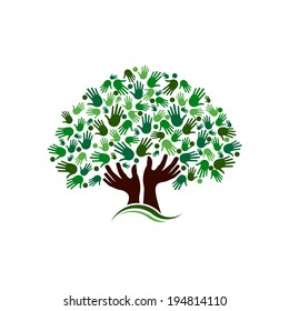 Community Tree Image. Vector Icon Design