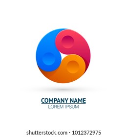 Community union support on the white background. Vector illustration