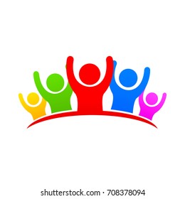 Community union support on the white background. Vector illustration