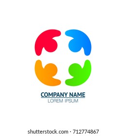 Community union support on the white background. Vector illustration