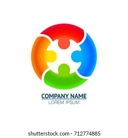 Community union support on the white background. Vector illustration
